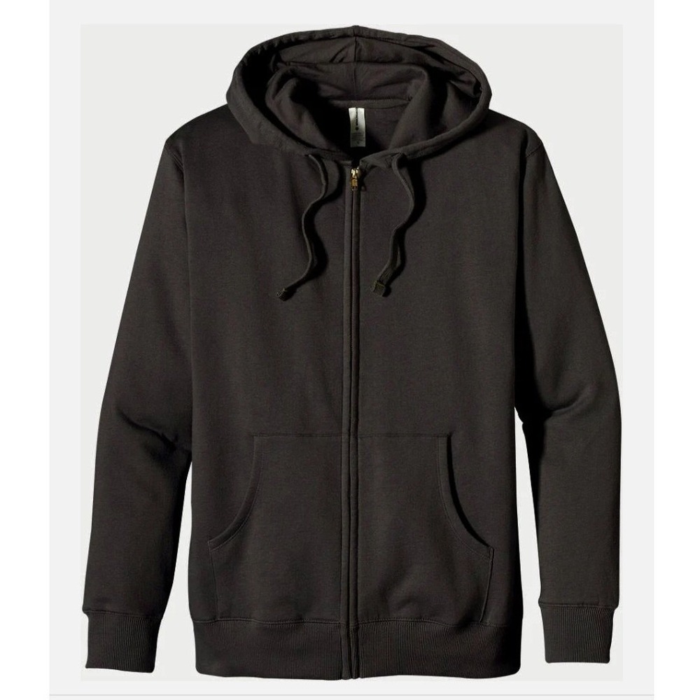 NEW Econscious Mens LRGE Full Zip Hoodie Charcoal Black Organic Cotton MSRP $52